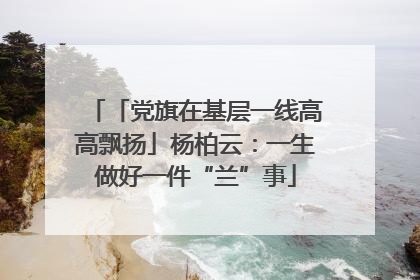 「党旗在基层一线高高飘扬」杨柏云：一生做好一件“兰”事