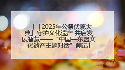 「2025年公祭伏羲大典」守护文化遗产 共启发展智慧——“中国—东盟文化遗产主题对话”侧记