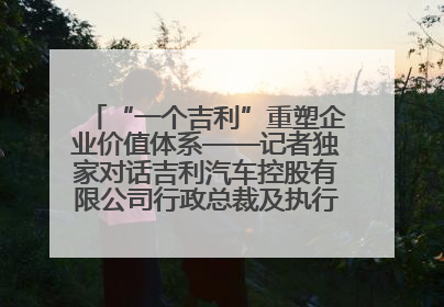 “一个吉利”重塑企业价值体系——记者独家对话吉利汽车控股有限公司行政总裁及执行董事桂生悦