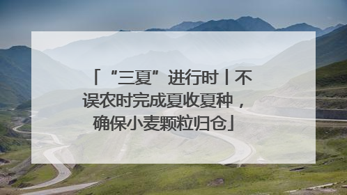 “三夏”进行时丨不误农时完成夏收夏种，确保小麦颗粒归仓