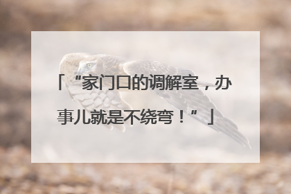 “家门口的调解室，办事儿就是不绕弯！”