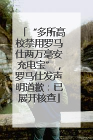 “多所高校禁用罗马仕两万毫安充电宝”，罗马仕发声明道歉：已展开核查