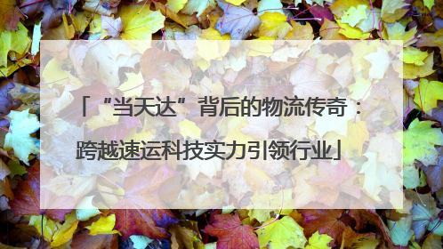 “当天达”背后的物流传奇：跨越速运科技实力引领行业
