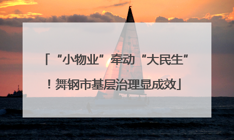 “小物业”牵动“大民生”！舞钢市基层治理显成效