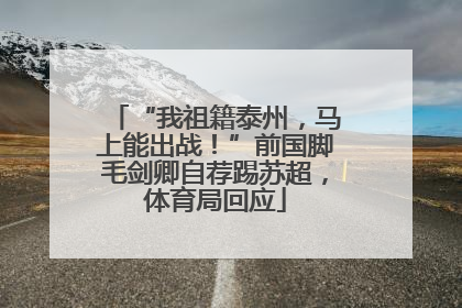 “我祖籍泰州，马上能出战！”前国脚毛剑卿自荐踢苏超，体育局回应