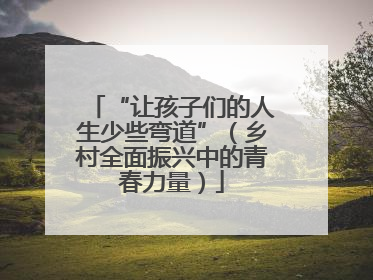 “让孩子们的人生少些弯道”（乡村全面振兴中的青春力量）