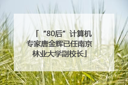 “80后”计算机专家唐金辉已任南京林业大学副校长