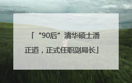 “90后”清华硕士潘正道，正式任职副局长