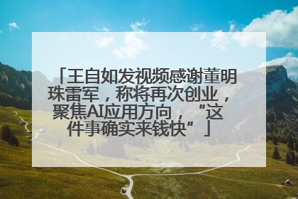 王自如发视频感谢董明珠雷军，称将再次创业，聚焦AI应用方向，“这件事确实来钱快”