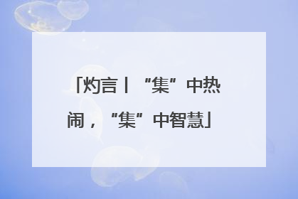 灼言丨“集”中热闹，“集”中智慧