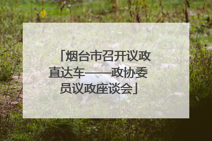 烟台市召开议政直达车——政协委员议政座谈会