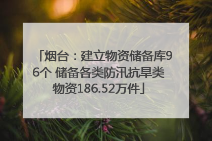 烟台：建立物资储备库96个 储备各类防汛抗旱类物资186.52万件