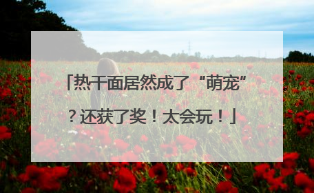 热干面居然成了“萌宠”？还获了奖！太会玩！