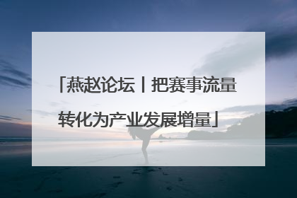 燕赵论坛丨把赛事流量转化为产业发展增量