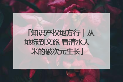 知识产权地方行｜从地标到文旅 看清水大米的破次元生长