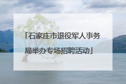 石家庄市退役军人事务局举办专场招聘活动