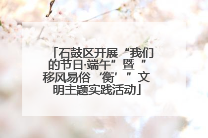 石鼓区开展“我们的节日·端午”暨“移风易俗‘衡’”文明主题实践活动