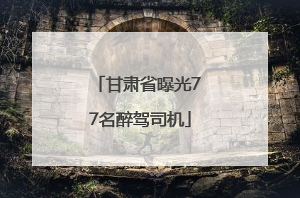 甘肃省曝光77名醉驾司机