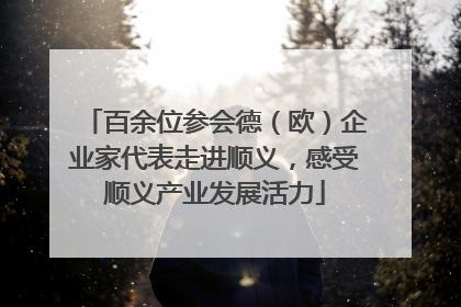 百余位参会德（欧）企业家代表走进顺义，感受顺义产业发展活力