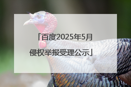 百度2025年5月侵权举报受理公示