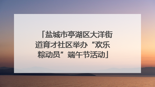 盐城市亭湖区大洋街道育才社区举办“欢乐粽动员”端午节活动