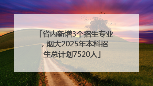 省内新增3个招生专业，烟大2025年本科招生总计划7520人