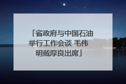 省政府与中国石油举行工作会谈 毛伟明戴厚良出席