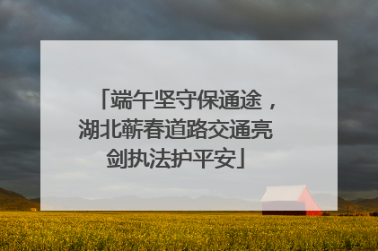 端午坚守保通途，湖北蕲春道路交通亮剑执法护平安