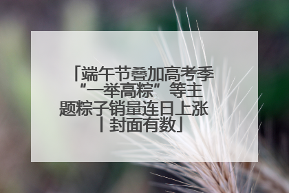 端午节叠加高考季 “一举高粽”等主题粽子销量连日上涨丨封面有数