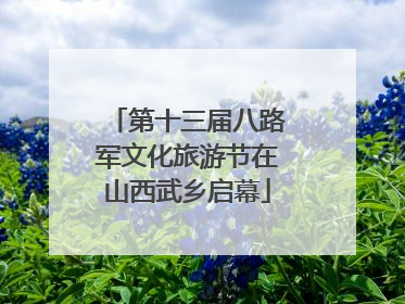 第十三届八路军文化旅游节在山西武乡启幕