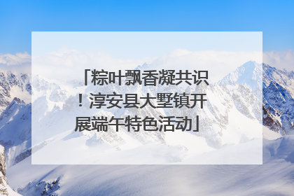粽叶飘香凝共识！淳安县大墅镇开展端午特色活动