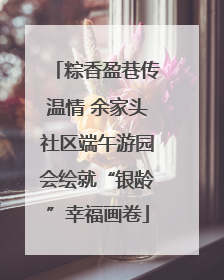 粽香盈巷传温情 余家头社区端午游园会绘就“银龄”幸福画卷