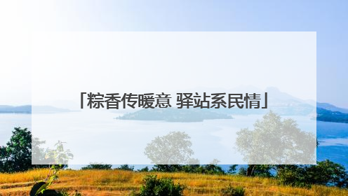 粽香传暖意 驿站系民情