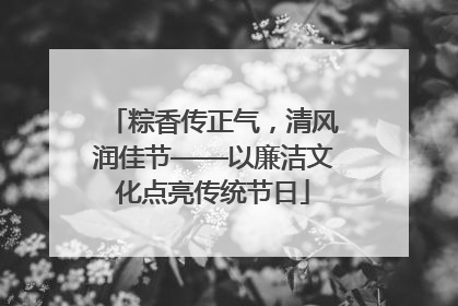 粽香传正气，清风润佳节——以廉洁文化点亮传统节日