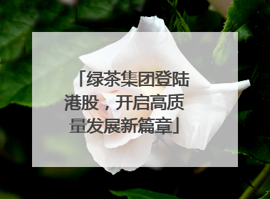绿茶集团登陆港股，开启高质量发展新篇章