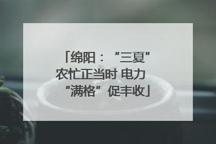绵阳：“三夏”农忙正当时 电力“满格”促丰收