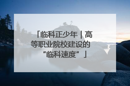 临科正少年｜高等职业院校建设的“临科速度”