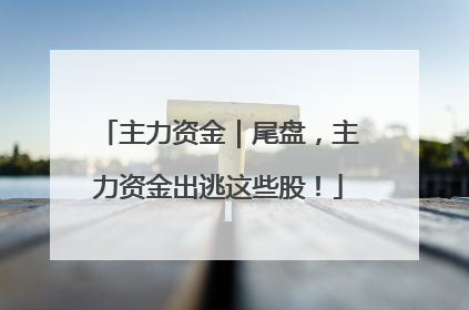 主力资金｜尾盘，主力资金出逃这些股！