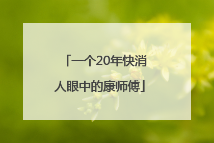 一个20年快消人眼中的康师傅