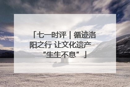 七一时评｜循迹洛阳之行 让文化遗产“生生不息”