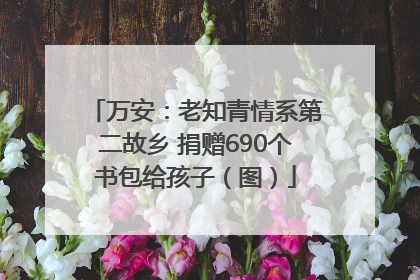 万安：老知青情系第二故乡 捐赠690个书包给孩子（图）