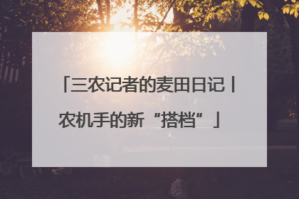 三农记者的麦田日记丨农机手的新“搭档”
