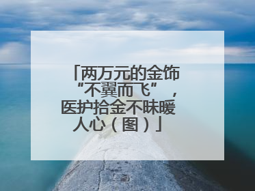 两万元的金饰“不翼而飞”，医护拾金不昧暖人心（图）