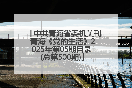 中共青海省委机关刊 青海《党的生活》2025年第05期目录 (总第500期)