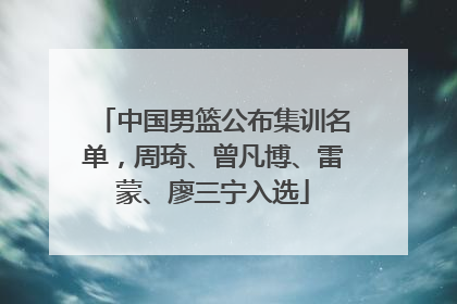 中国男篮公布集训名单，周琦、曾凡博、雷蒙、廖三宁入选