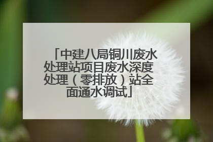 中建八局铜川废水处理站项目废水深度处理（零排放）站全面通水调试