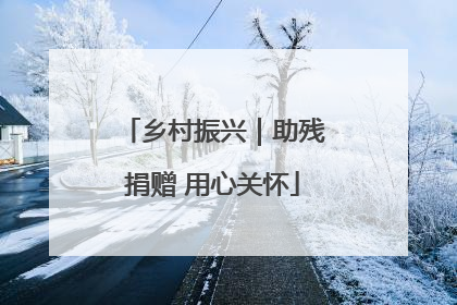 乡村振兴｜助残捐赠 用心关怀