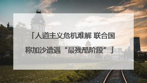 人道主义危机难解 联合国称加沙遭遇“最残酷阶段”