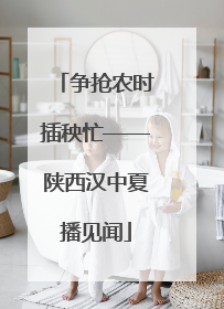 争抢农时插秧忙——陕西汉中夏播见闻