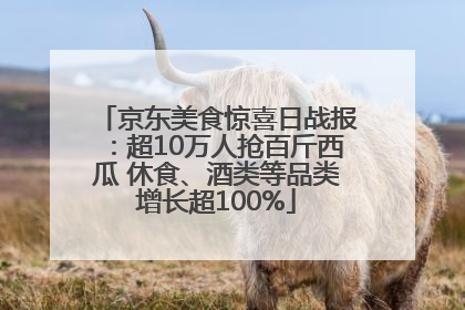 京东美食惊喜日战报：超10万人抢百斤西瓜 休食、酒类等品类增长超100%